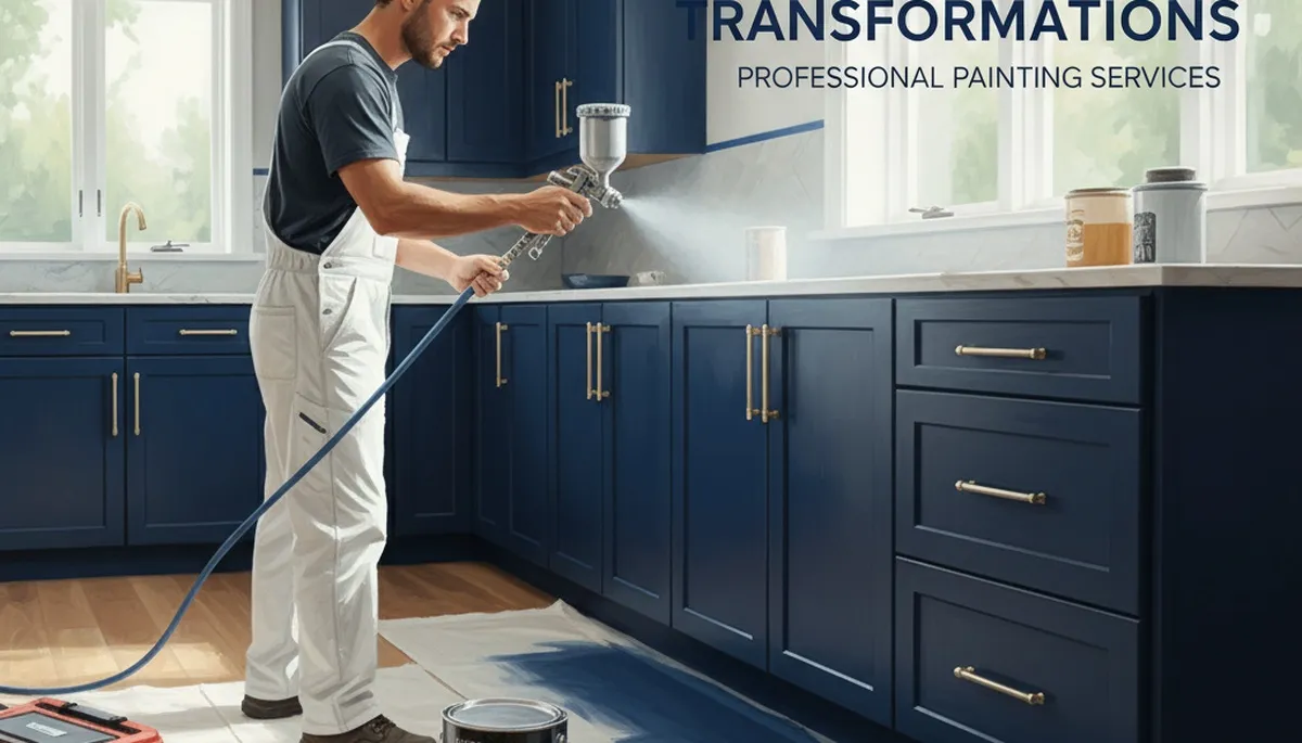 Cabinet painting in Evansville, IN for kitchen and bathroom cabinets with durable, smooth finish