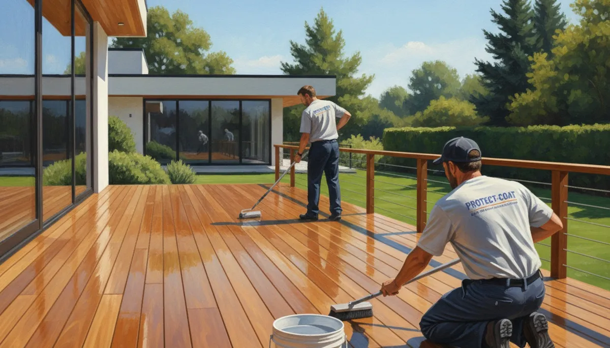 Professional deck sealing service in Evansville, IN protecting wood from moisture and weather damage