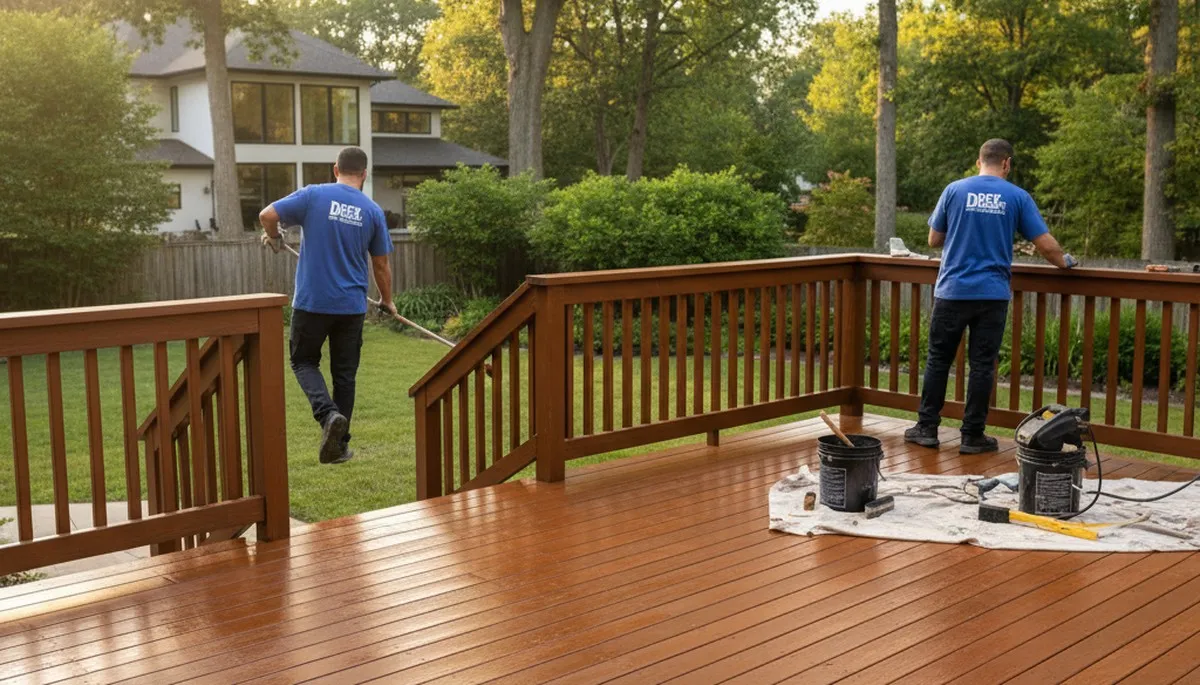 Deck staining service in Evansville, IN for weather-resistant wood protection and lasting curb appeal
