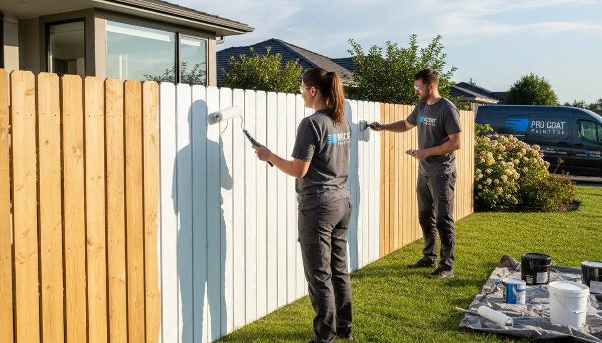 Fence painting in Evansville, IN by Evansville Paint Pros for durable, weather-resistant curb appeal