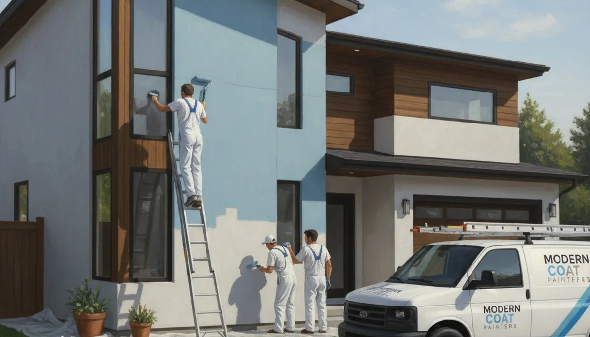 Evansville, IN house painters applying exterior paint for weather protection and curb appeal