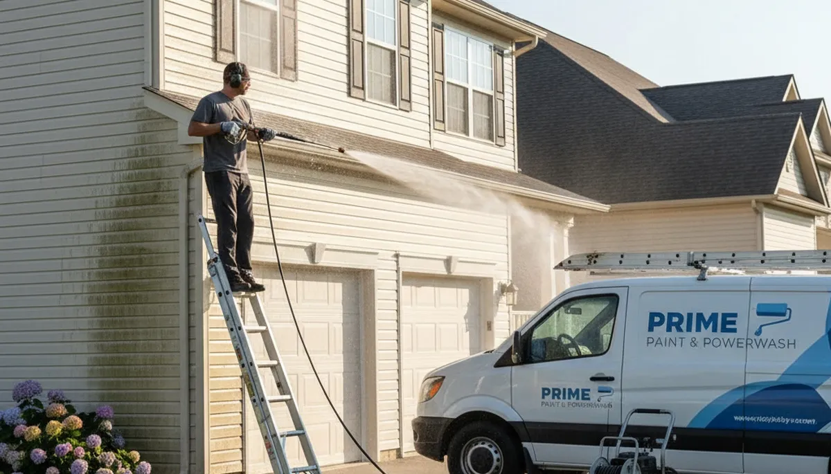 Vinyl siding pressure cleaning in Evansville, IN removes mold, mildew, and grime from a home exterior