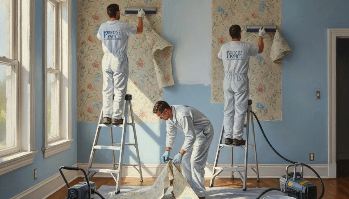 Wallpaper removal service in Evansville, IN for clean wall prep by Evansville Paint Pros